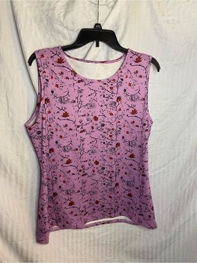 Sleeveless Pink Floral Print Tank Top